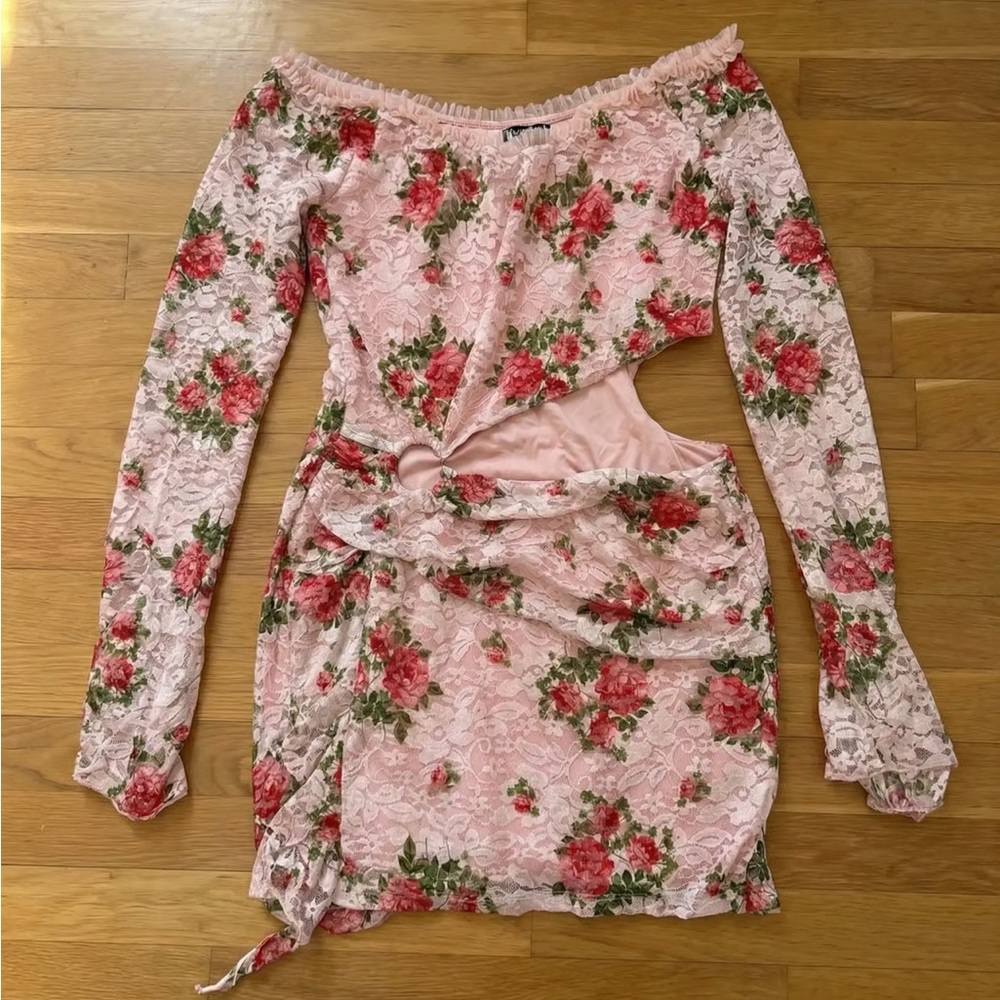 Fashion Nova One of One Floral Lace Mini Dress